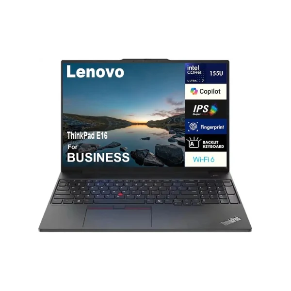 Laptop Lenovo ThinkPad E16 Gen 2 Intel Core Ultra 7 155U 64GB RAM 2TB SSD 16" Intel Graphics Windows 11 Pro - Black