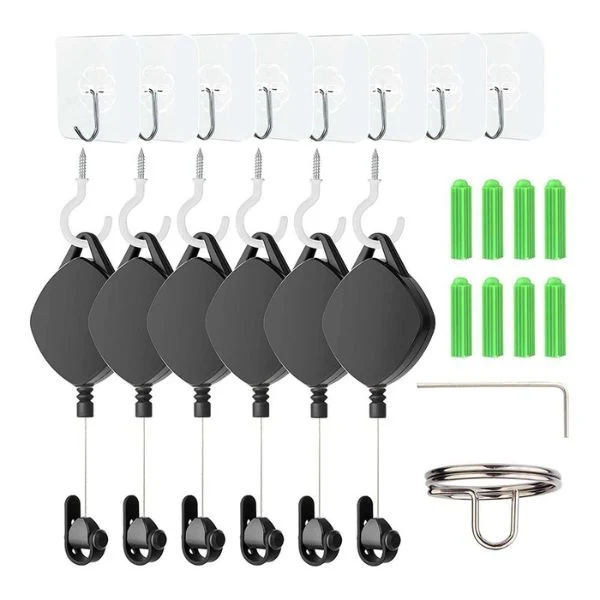 Sistema de Gestión de Cables NexiGo VR para Techo con Poleas Retráctiles - Black - VR CABLE MANAGE