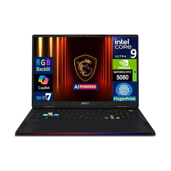 Laptop MSI Raider RAIDER18HXA2014 Intel Core Ultra 9 285HX 64GB RAM 4TB SSD 18" NVIDIA GeForce RTX 5080 Win 11 Home - Core Black