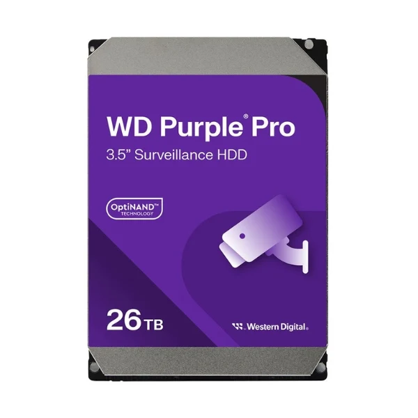 Disco Duro HDD WD Purple Pro 26TB 7200 RPM SATA III 6Gb/s 512MB caché Internal CMR Surveillance 3.5"