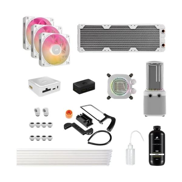 Enfriador Líquido Corsair iCUE LINK XH505i RX 360 RGB 360mm Hard Tube Kit – Blanco