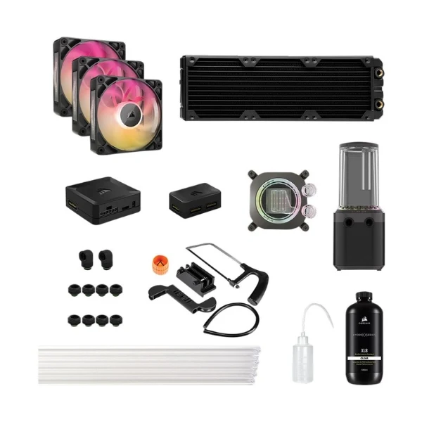 Enfriador Líquido Corsair iCUE LINK XH505i RX 360 RGB 360mm Hard Tube Kit – Negro