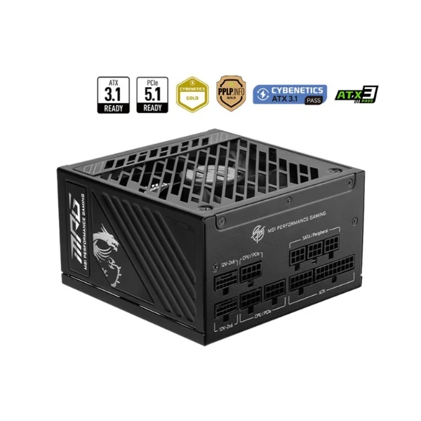 Fuente de Poder MSI MPG A850GS PCIE5 - 850W - 80 PLUS Gold - Modular - ATX