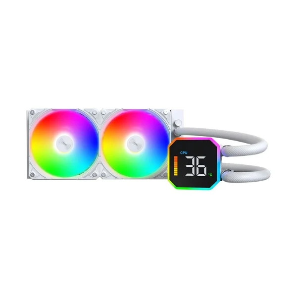 Enfriador Líquido Montech HyperFlow Digital 240mm All in One – Blanco