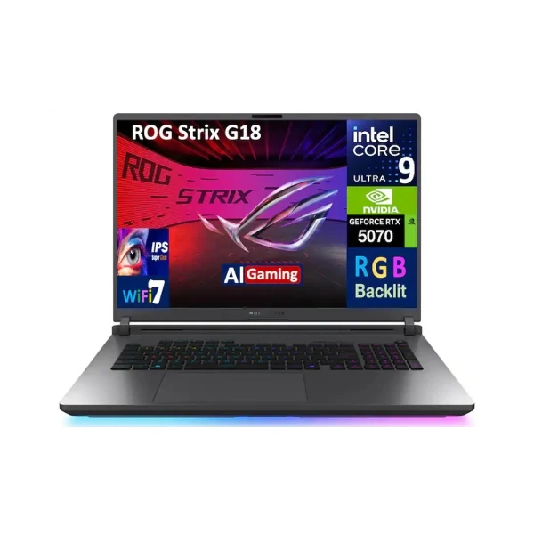 Laptop Gaming ASUS ROG Strix 18 Intel Core Ultra 9-275HX 32GB RAM 2TB SSD 18" NVIDIA GeForce RTX 5070 Win 11 Pro - Eclipse Gray