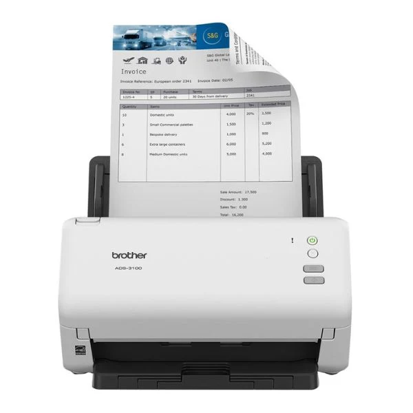 Escáner Brother ADS-3100 de Escritorio Alta Velocidad - 40 ppm Simplex - 80 ipm Dúplex - 600 x 600 dpi - USB 3.0