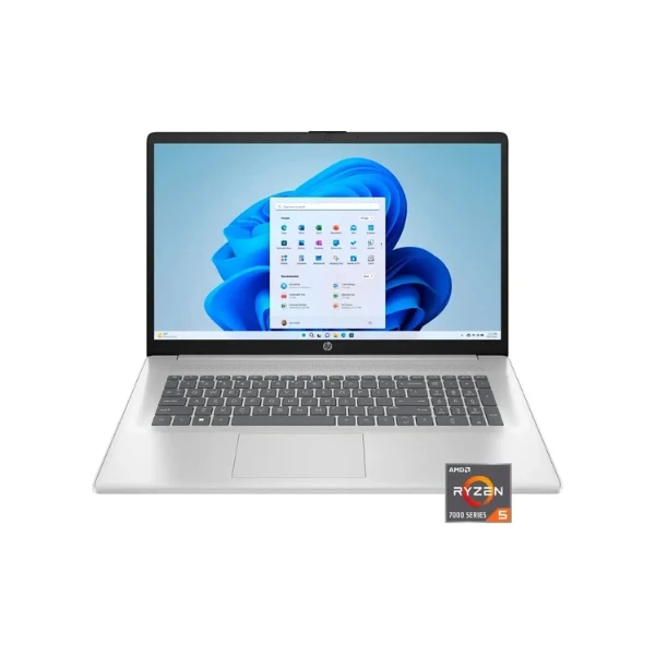 Laptop HP AMD Ryzen 5 7430U (4.3GHz) 8GB RAM 512GB SSD 17.3" AMD Radeon Win 11 Home - Natural Silver