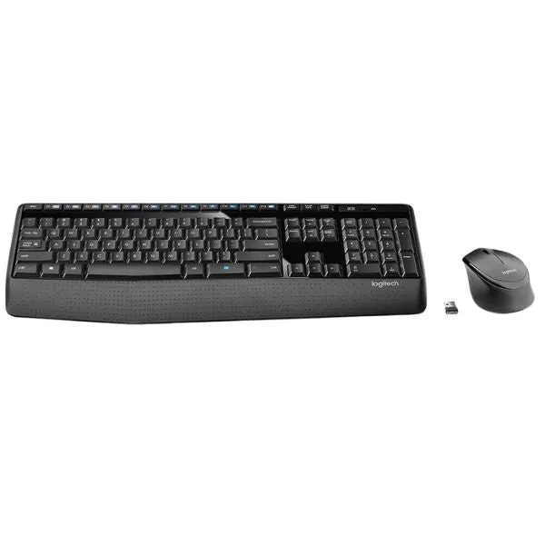 Combo Teclado y Mouse Logitech MK345 Inalámbrico - Tamaño Completo - 1000 DPI - 3 Botones - Inglés - Negro