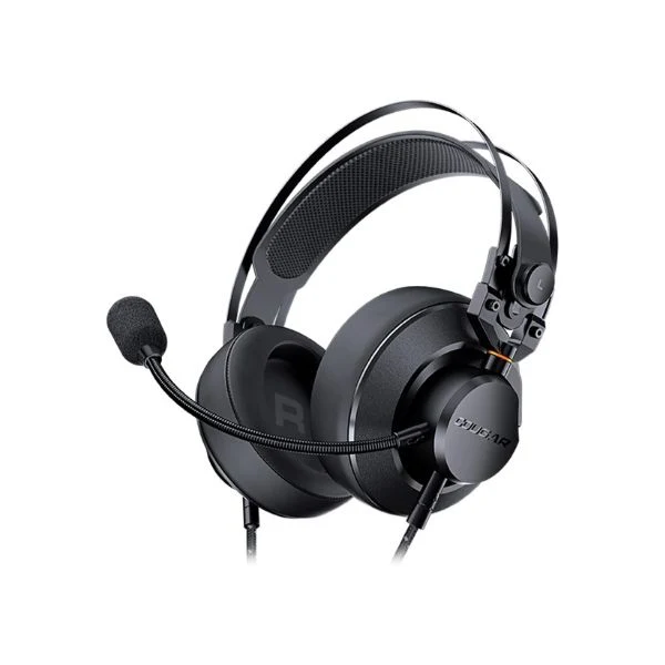 Audífonos Gaming Cougar VM410 - Altavoces Diafragma de Grafeno - Micrófono 9.7mm - Cancelación de Ruido - 3.5mm - Negro