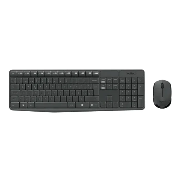 Combo Logitech MK235 Inalámbrico - Teclado y Mouse 1000 DPI - 3 Botones - USB - Negro y Gris - 920-007901