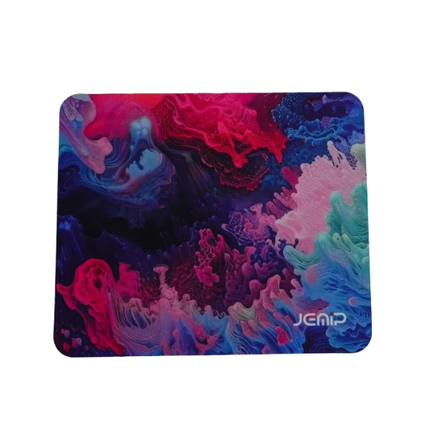 Mouse Pad Jemip Basic JP-MP01 - Superficie de Tela - Base Antideslizante - 20x24 cm - Flores de Coral