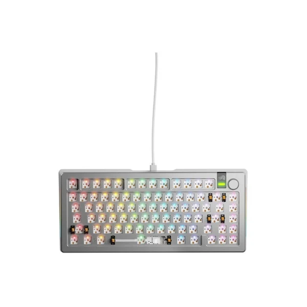 Teclado Gaming Mecánico Glorious GMMK 3 PRO 75% Barebones Plata Aluminio