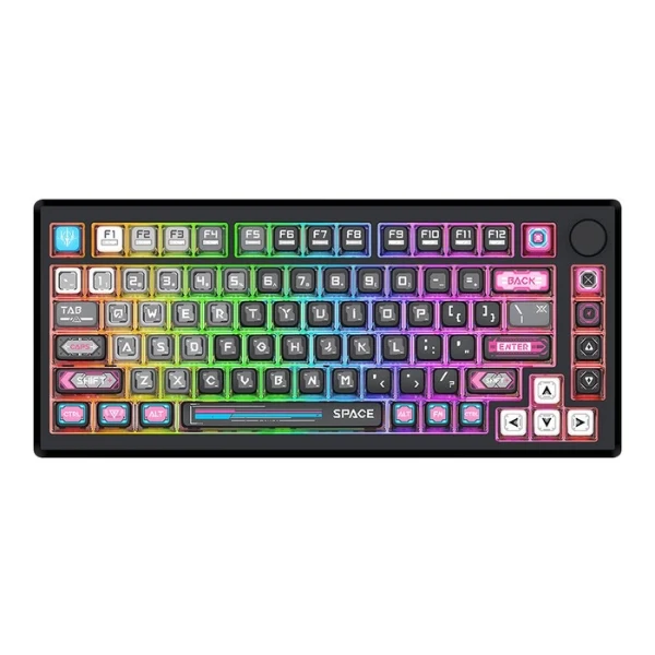 Teclado Gaming Mecánico Inalámbrico Redragon Uranus Pro 82 Negro Hot-Swap