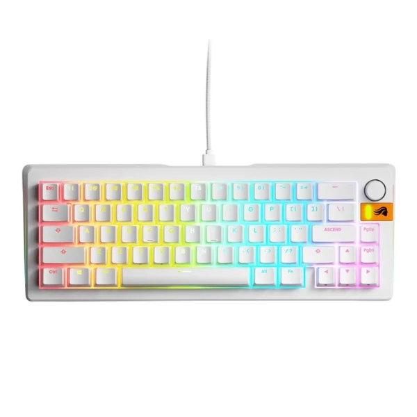 Teclado Gaming Cableado Glorious GMMK 3 HE 65% RGB Hall Effect con Switches Glorious Fox HE - MMK365PBHEWWHT - Blanco