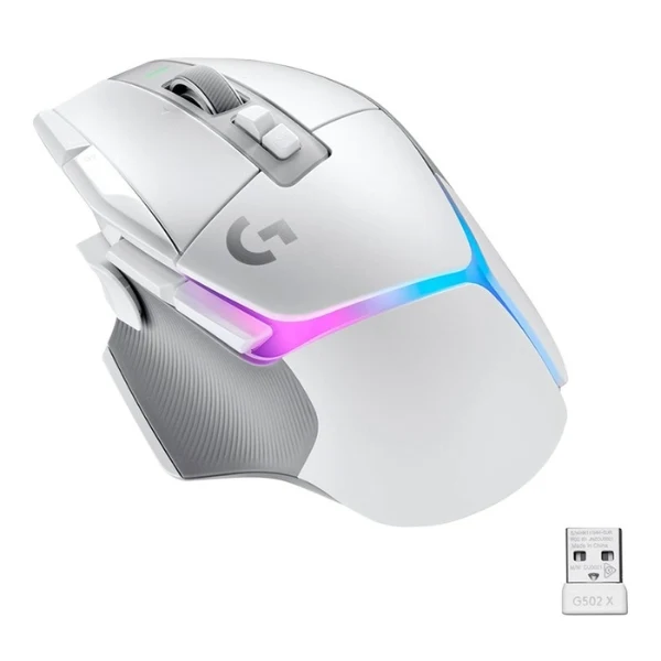 Mouse Gaming Inalámbrico Logitech G502 X Plus LIGHTSPEED RGB 25600 DPI con Sensor HERO 25K - 910-006169 - Blanco