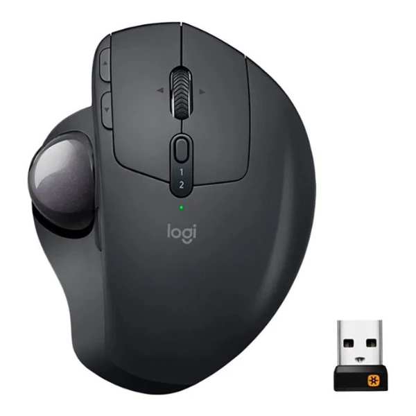 Mouse Trackball Inalámbrico Logitech MX Ergo S Plus Ergonómico RF Wireless y Bluetooth - 910-007247 - Negro