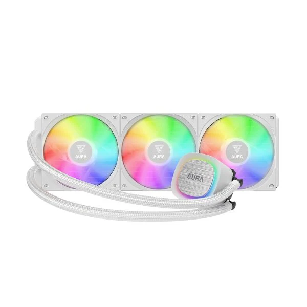 Enfriador Líquido Gamdias Aura GL360 V2 - 3 Pines - LED RGB - Soporta Intel LGA 1700 AM5 - Blanco