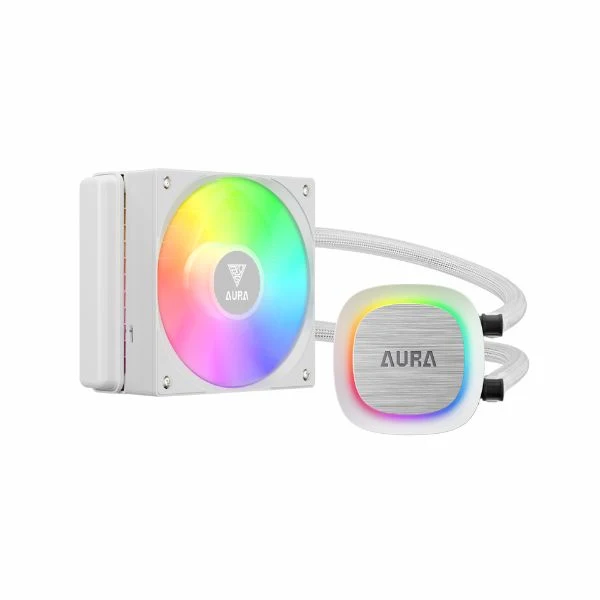 Enfriador Líquido Gamdias Aura GL120 V2 - 3 Pines - LED RGB - Soporta Intel LGA 1700 AM5 - Blanco