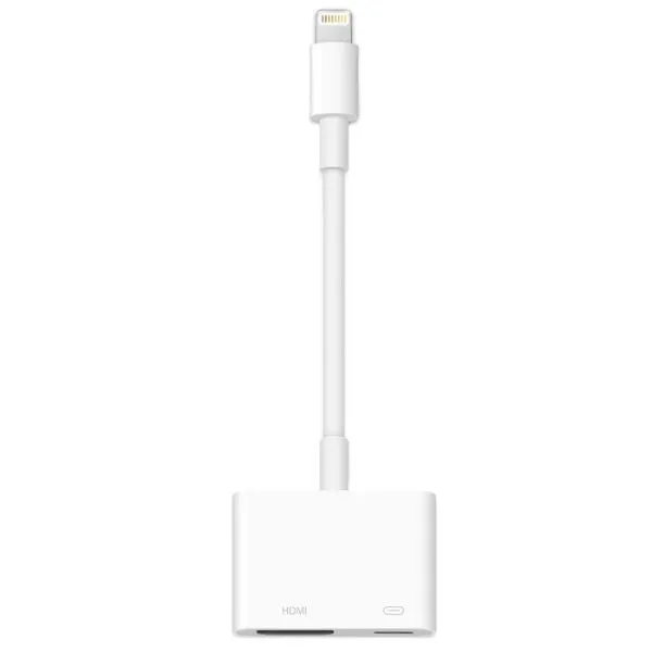 Adaptador Apple Lightning a HDMI Digital AV - Salida de Video 1080p - Conexión a TV y Proyectores - Blanco - MD826AM/A