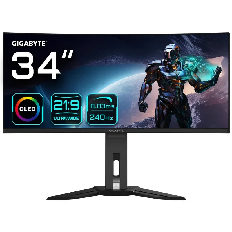 Monitor Gigabyte MO34WQC2 34" QD-OLED UltraWide QHD 240Hz FreeSync Premium Pro Curvo