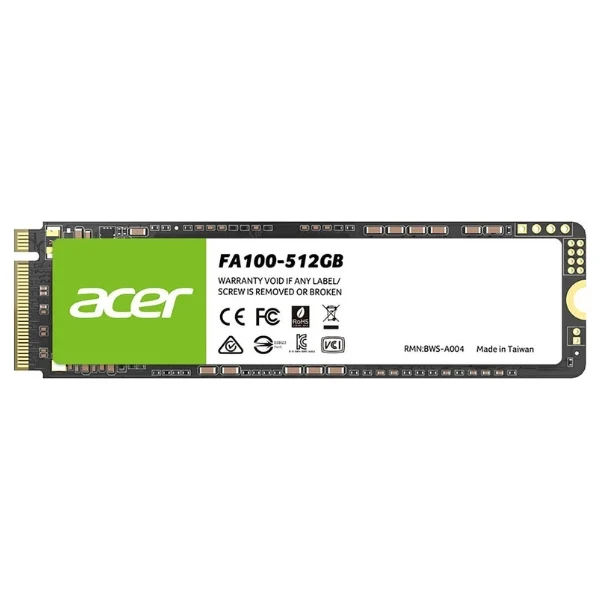 Disco Duro SSD Acer FA100 512GB M.2 NVMe PCIe Gen 3.0 x4 - BL.9BWWA.119