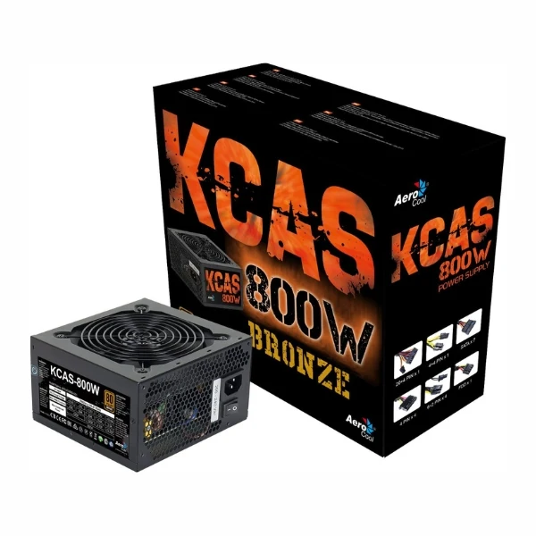 Fuente de Poder Aerocool KCAS PLUS 800W - 80 PLUS Bronze - No Modular - ATX