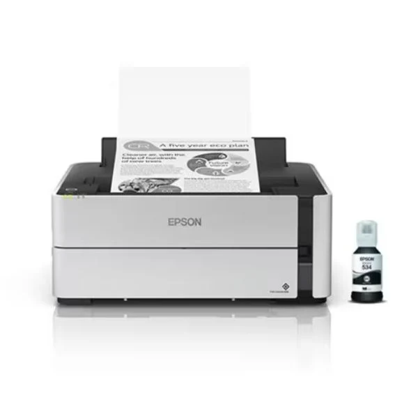 Impresora Epson EcoTank M1180 Tinta Continua - Monocromo - 39 ppm - Dúplex Automático - 1200 x 2400 dpi - Ethernet y Wi-Fi - C11CG94301