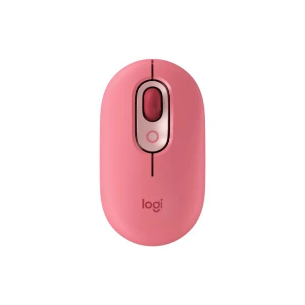 Mouse Logitech POP EMOJI 1000DPI - Inalámbrico - 3 Botones - Rosa Intenso "Heartbreaker" 910-006545