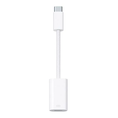 Adaptador Apple USB-C a Lightning - Cable Trenzado - Carga, Datos y Audio - CarPlay Compatible - 7.6cm - Blanco - MUQX3AM/A
