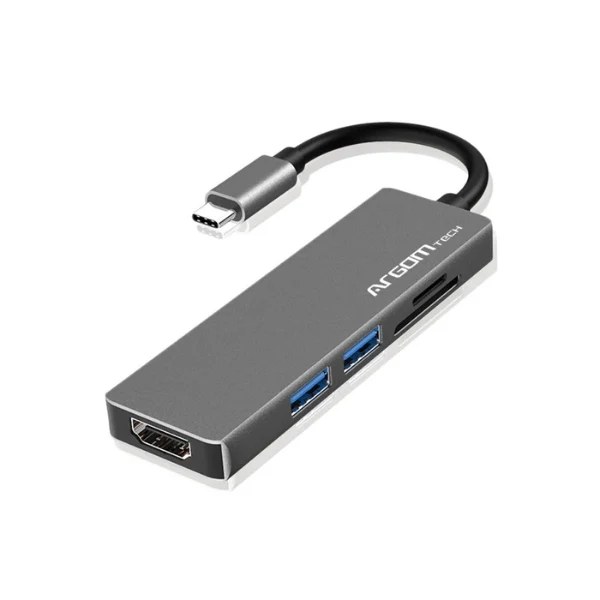 Hub USB Argom One Axess - Adaptador 5 en 1 Type-C a HDMI 4K/USB 3.0/USB 2.0/SD/microSD
