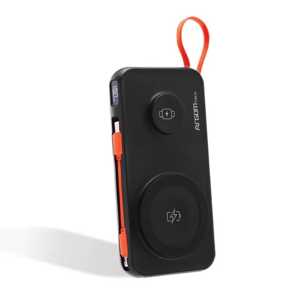 Power Bank Argom ST10 Magnético 4 in 1 - 10000mAh - Con Cable - Negro - ARG-PB-1164BK