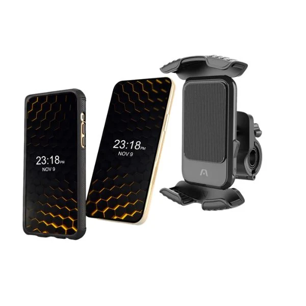 Soporte de Celular Argom para Motocicleta - Negro - ARG-AC-0320BK