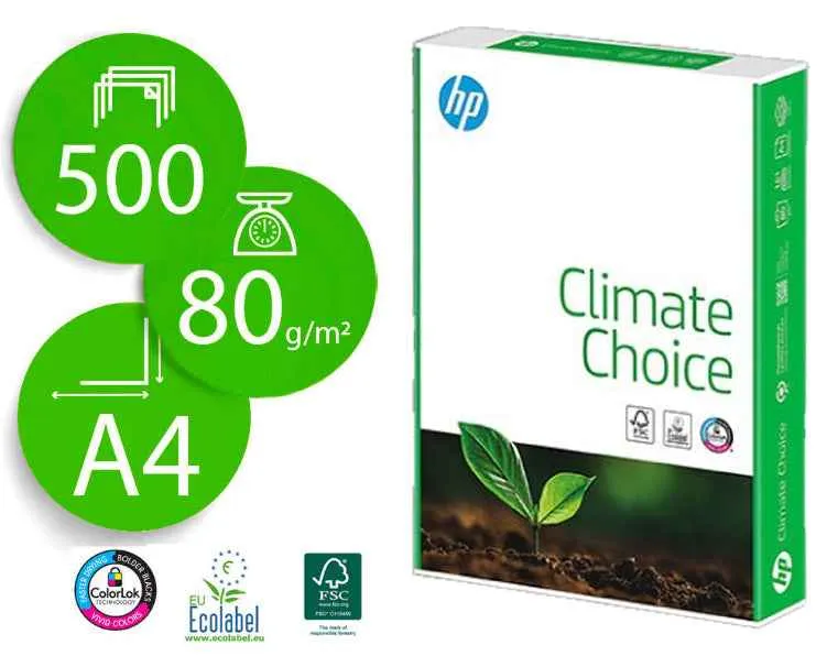 HP Climate Papel A4 80gr 210x297mm (500 Hojas) Blanco - Cantidad: 5