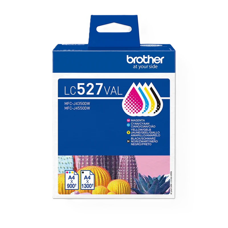 Brother LC527 Pack de 4 Cartuchos de Tinta Originales - LC527VAL