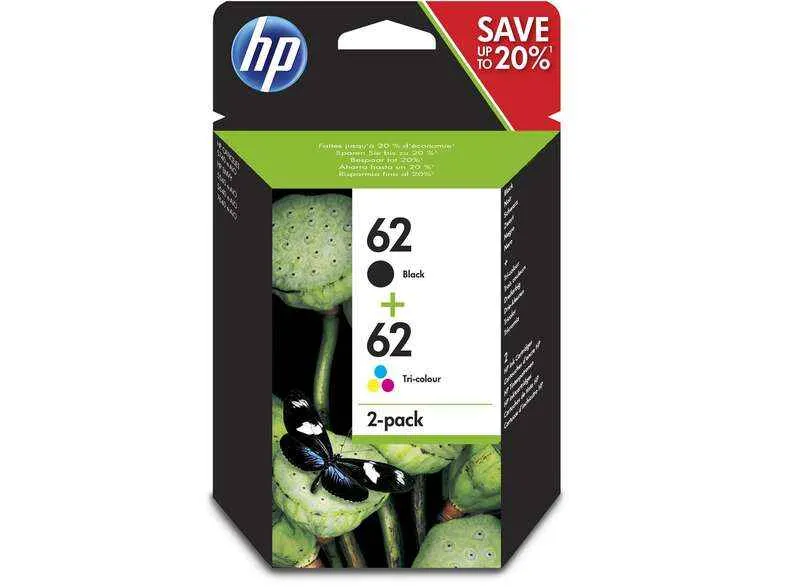 HP 62 Cartuchos de Tinta pack - Originales Negro y Color - Pack de 2 (N9J71AE)