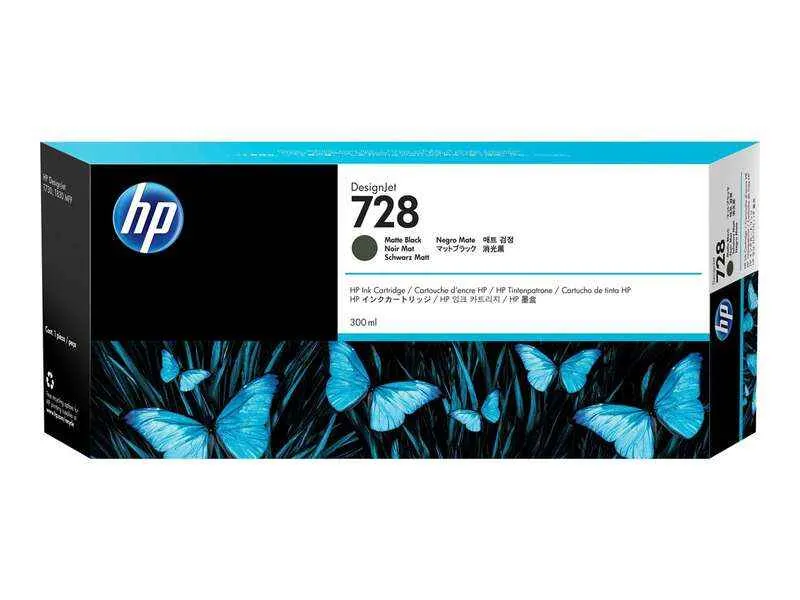 HP 728 Negro Mate Cartucho de Tinta Original - F9J68A