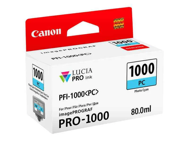 Canon PFI1000 Cyan Photo Cartucho de Tinta Original - PFI1000PC/0550C001