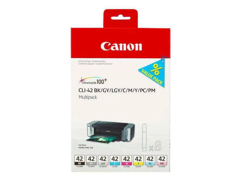 Canon CLI42 Pack de 8 Cartuchos de Tinta Originales - 6384B010