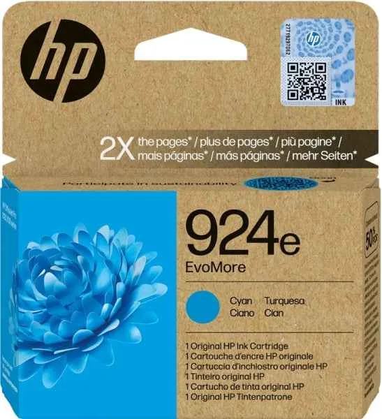 HP 924e Cyan Cartucho de Tinta Original - 4K0U7NE