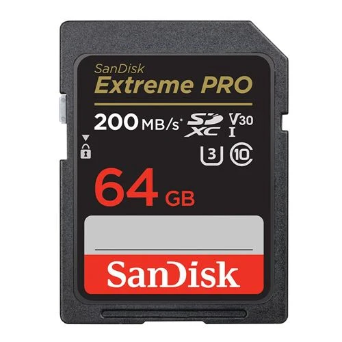 Tarjeta de Memoria Sandisk 64GB Extreme PRO SDXC Class 10 UHS-I V30 Flash Memory Card