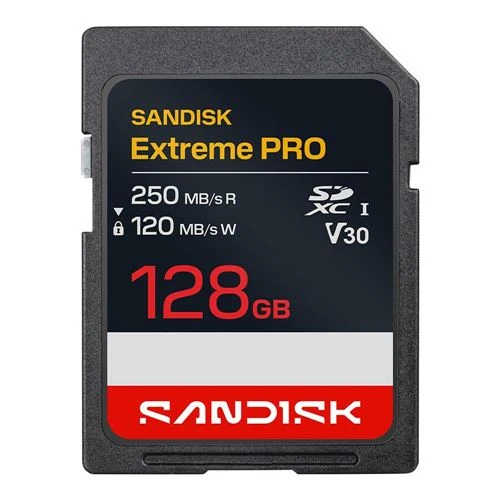 Tarjeta de Memoria Sandisk 128GB Extreme PRO SDXC Class 10 USH-I V30 Flash Memory Card