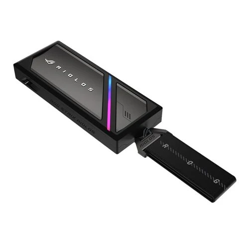 Carcasa SSD ASUS ROG Strix Aiolos USB-C 20Gbps NVMe/SATA M.2 Dual Negro