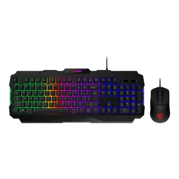Combo Teclado y Mouse MSI Gaming Forge GK100 - RGB - 6400 DPI - 7 Botones - USB - Inglés - Negro