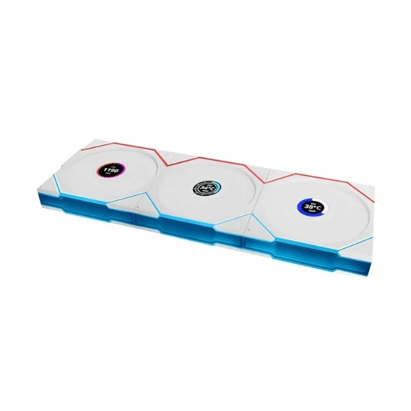 Fan Cooler Lian Li UNI FAN TL LCD FLEX Reverse Blade Fluid Dynamic Bearing 120mm (3 Pack) - Blanco - RGB