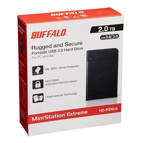 Disco Duro BUFFALO MiniStation Extreme NFC 2TB External USB 3.2 (Gen 1) Portable Hard Drive Negro