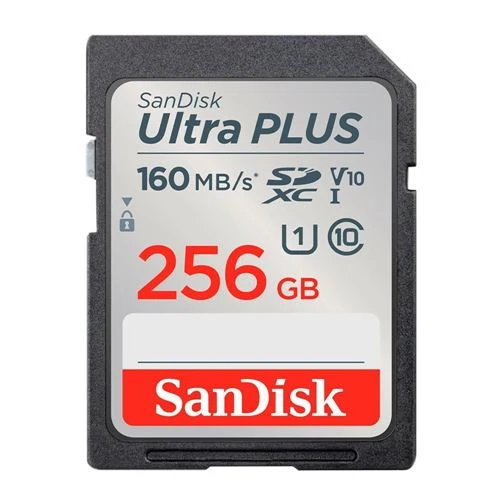 Tarjeta de Memoria Sandisk 256GB Ultra PLUS SDXC Class 10 / U1 / UHS-1 / V10 Flash Memory Card