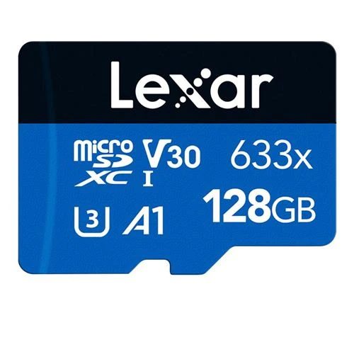 Tarjeta de Memoria Lexar 128GB BLUE Series 633x microSDHC/microSDXC UHS-I Class 10 U3 V30 Flash Memory Card Azul