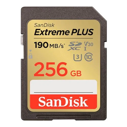 Tarjeta de Memoria Sandisk 256GB Extreme+ SDXC Class 10 UHS-I V30 Flash Memory Card