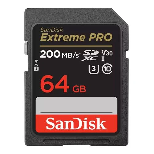 Tarjeta de Memoria Sandisk 64GB Extreme PRO SDXC Class 10 USH-I V30 Flash Memory Card