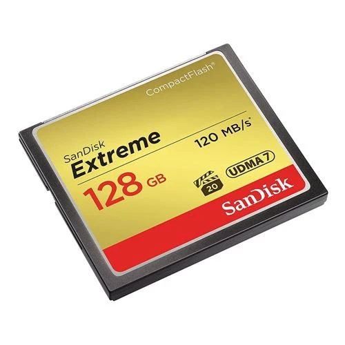 Tarjeta de Memoria Sandisk 128GB Extreme CompactFlash VPG-20/UDMA 7 Flash Memory Card